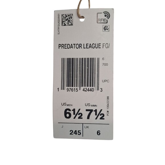 Adidas Predator League Black Red FG/MG Soccer Cleats ID1328 Mens Size 6.5 - Picture 2 of 5